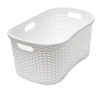 Addis 515625 Faux Rattan Hipster Laundry Basket 40 Litre, Calico/Cream