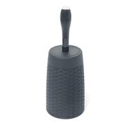 Addis 517484 Faux Rattan Round Toilet Brush Set with Internal Detergent Injection System, Charcoal Grey