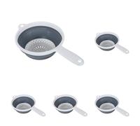 Addis 517522 "Pop & Store Collapsible Food Colander with Handle, White and Grey, 34 x 20 x 3 cm (Pack of 5)