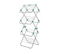 Addis 517567 Easi 3-Tier Indoor Airer, 15 M Drying Space - Metallic Aqua (Silver/Aqua), 5 x 41 x 100 cm