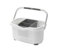 Addis 517764 Premium Sink Cutlery Draining Storage Caddy, White/Grey, 12 x 24 x 20.5 cm