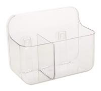 Addis 517873 Invisifix Bathroom Toothbrush 2 compartment Caddy Holder, Translucent, 9.5 x 14 x 18 cm