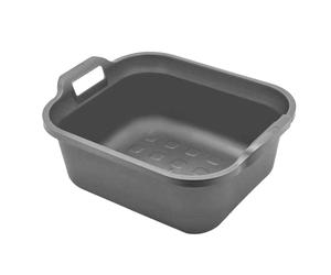 Addis 517935 Large Rectangular 10 Litre Washing Up Bowl with Handles, Metallic Silver, 39 x 32 x 14 cm