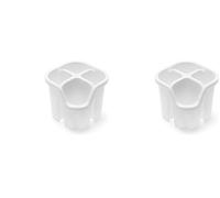 Addis 517971 Cutlery Utensil Drainer Caddy with 4 compartments, White, 14 x 14 x 13 cm (Pack of 2)