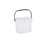 Addis 518252 Everyday Kitchen Food Waste Compost Caddy Bin, 4.5 Litre, White/Metallic Sliver, Silver, 4.5ltr