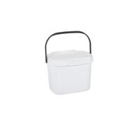 Addis 518252 Everyday Kitchen Food Waste Compost Caddy Bin, 4.5 Litre, White/Metallic Sliver, Silver, 4.5ltr