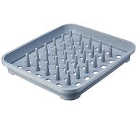 Addis 518356 Eco Made from 100% Recycled Plastic Draining Dish Plate Rack with pegs, Light Grey, 33.5 x 38 x 5cm