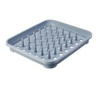 Addis 518356 Eco Made from 100% Recycled Plastic Draining Dish Plate Rack with pegs, Light Grey, 33.5 x 38 x 5cm