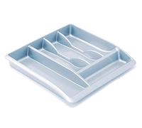Addis 518385 Eco 100% Recycled Plastic Cutlery Utensil Drawer Organiser Tray, Light Grey, Single
