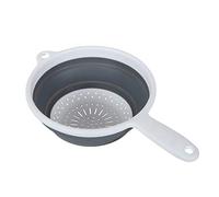 Addis 518404 Pop & Store 24cm Large Collapsible Food Colander with Handle, 9.5 inch, White and Grey, Plastic