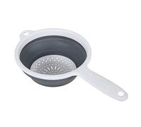 Addis 518405 Pop & Store 16.5cm Small Collapsible Food Colander with Handle, 6.5 inch, White and Grey, Plastic
