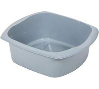 Addis 518459 Eco Made from 100% Recycled Plastic Large Rectangular Washing Up Bowl, 9.5 Litre, Light Grey