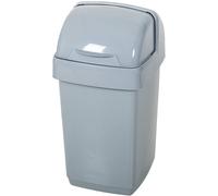 Addis 518460 Eco 100% Recycled Plastic Bathroom Kitchen Waste Roll Top Bin, 10 Litre, Light Grey