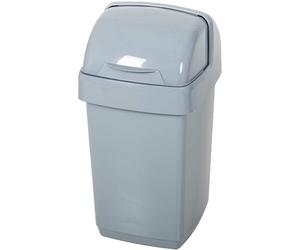 Addis 518460 Eco 100% Recycled Plastic Bathroom Kitchen Waste Roll Top Bin, 10 Litre, Light Grey