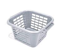 Addis 518464 Eco 100% Recycled Plastic Square Laundry Clothes Washing Basket, 25 Litre, Light Grey