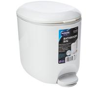 Addis 518503 Premium Deluxe Bathroom Pedal Bin with inner, 3.5 litre, White Grey, 29 x 18.5 x 23cm