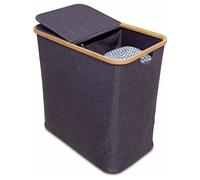 Addis 85 Litre Double Bamboo Laundry Hamper - Grey