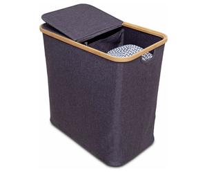 Addis 85 Litre Double Bamboo Laundry Hamper - Grey