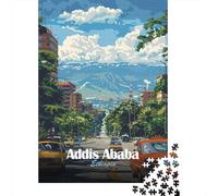 Addis Ababa, Ethiopia Cityscape 1000 Piece Jigsaw, Holiday Puzzle Gift, 70x50cm/1000pcs