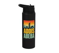 Addis Ababa Ethiopia Skyline Retro Stainless Steel Insulated Water Bottle