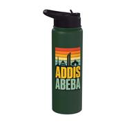 Addis Ababa Ethiopia Skyline Retro Stainless Steel Insulated Water Bottle
