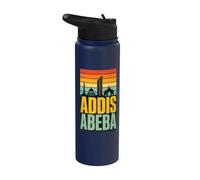 Addis Ababa Ethiopia Skyline Retro Stainless Steel Insulated Water Bottle