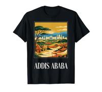 Addis Ababa Ethiopia Vintage Retro Landmark Travel Design T-Shirt