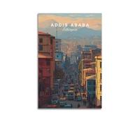 Addis Ababa Ethiopia Vintage Travel Poster Wall Art Scroll Canvas Painting Picture Living Room Decor Home 16x24inch(40x60cm)