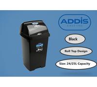 Addis Roll Top Bin – 25 L Waste Bin – Black