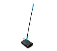 Addis Carpet Sweeper Manual Roller Floor Cleaning for Hard Floors and Carpets, Non Electric manual push, supplied with comb brush cleaner, Black Blue