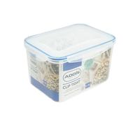 Addis Clip Tight Food Storage Container Large 4.2 Litre Tall Rectangle Airtight Silicone Seal Containers Bpa Free Easy Locking Lid Clips, Clear Trans
