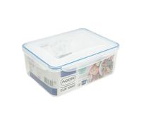 Addis Clip Tight Food Storage Container Large 5.3 Litre Rectangle Airtight Silicone Seal Containers Bpa Free Easy Locking Lid Clips, Clear Transparent