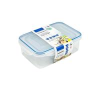 Addis Clip Tight Food Storage Containers 240 ml, 500 ml, 1 Litre and 1.5 Litre Rectangle Pack Of 4 Airtight Containers Bpa Free Easy Locking Lid Clips, Clear Transparent