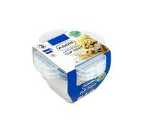 Addis Clip Tight Food Storage Containers 300 ml Square Pack Of 3 Airtight Containers Bpa Free Easy Locking Lid Clips, Clear Transparent