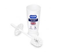 Addis Closed Plastic Toilet Brush and Holder Set, UK Bathroom Brush White | Closed plastic toilet brush and holder set with stiff angled bristles and anti-splash guard. Made in the UK.