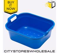 Addis Cobalt Blue Rectangular 10L Bowl Handle Durable Washing Up 39x32x14cm