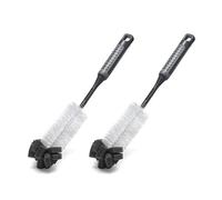 Addis ComfiGrip Long Handled Bottle Brush with Sponge Scrub tip, Flexible Neck for Deep Cleaning Baby Bottles, Flasks & Vases - Metallic Graphite 2 Pack