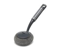 Addis ComfiGrip Long Handled Washing Up Scourer Scrub Brush, Metallic Graphite, 26 x 10 x 12 cm,517706