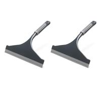 Addis ComfiGrip Shower & Window Squeegee - Streak-Free Rubber Blade for Glass, Tiles & Mirrors - Metallic Finish - Twin Pack
