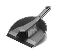 Addis Dustpan and Stiff Brush Set, Plastic, Metallic by Addis