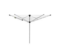 Addis Easi 4 Arm 50m Outdoor Rotary Clothes Airer with Lift Locking Cord & Ground Spike, Aluminium, Metallic Silver, 50 metres