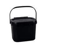 Addis Eco 100% Plastic Everyday Kitchen Food Waste Compost Caddy Bin, 4.5 Litre, Recycled Black, 518816