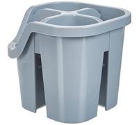 Addis Eco 100% Recycled Plastic Cutlery Utensil Drainer Tray holder caddy with 4 compartment, Light Grey