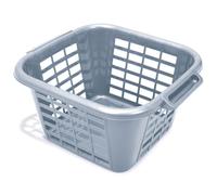 Addis 518464 Eco 100% Recycled Plastic Square Laundry Clothes Washing Basket, 25 Litre, Light Grey