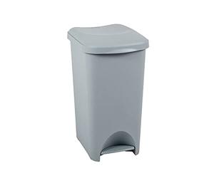 Addis Eco Made from 100 Percent Plastic Family Kitchen Pedal Bin, 519000ADF, Recycled Light Grey, 40 Litre