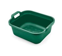 Addis Eco Made from 100 Percent Recycled Plastic Washing up Bowl with Twin Handle, Eco Green, 10 Litre