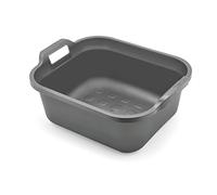 Addis Eco Made from 100% Recycled Plastic Washing up Bowl with Twin Handle, 10 Litre, Eco Metallic Grey