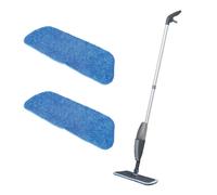 Addis Essentials Microfibre Spray Flat Mop with 2x Spare Replacement refills heads, Grey & Light Blue, One Size, Pack of 1