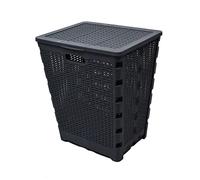 Addis Everyday Folding Laundry Clothes Storage Hamper Bin 60 litre, Charcoal Grey, 519074AMP
