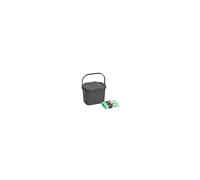 Addis Everyday Kitchen Food Caddy Bin, Metallic Silver Grey, with 60 x 100% Compost Bags (3 Rolls of 20 Liners), Single